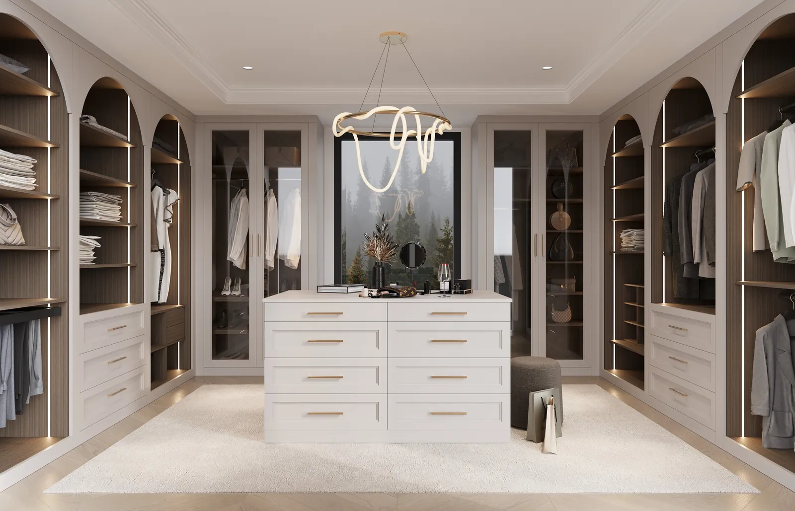 Concealed home office storage and bookshelving composed by Vallier