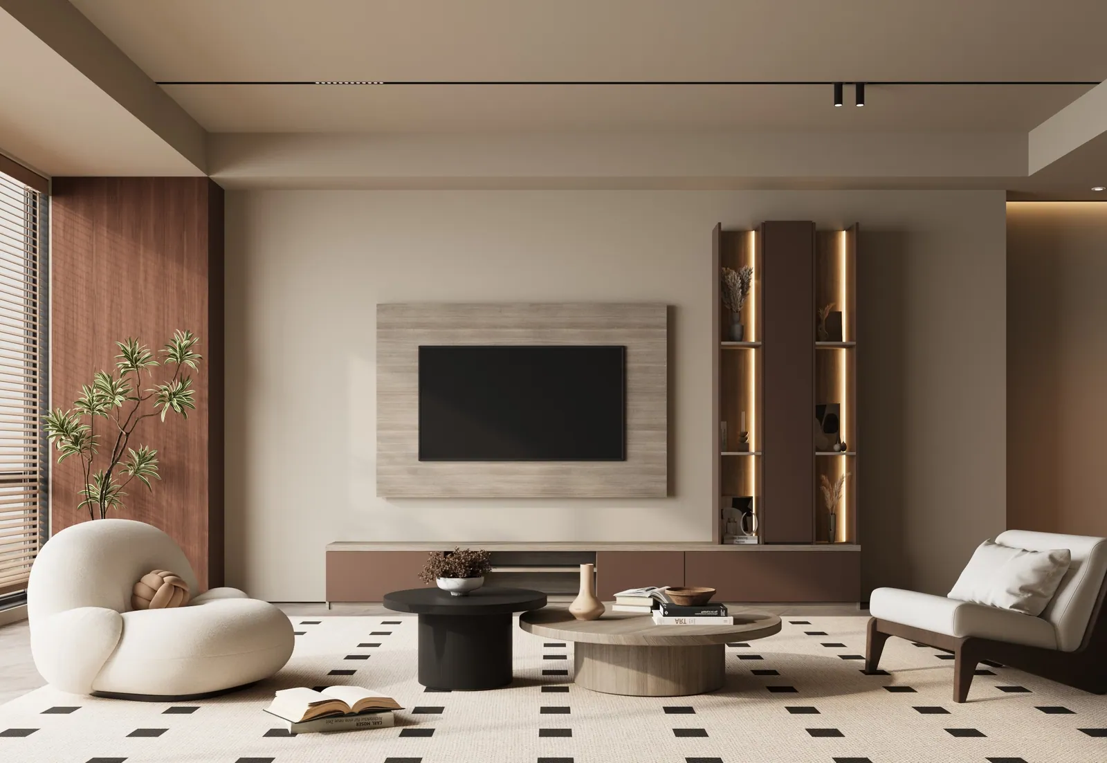 Built-in home office desk and cabinetry composed as architecture by Vallier